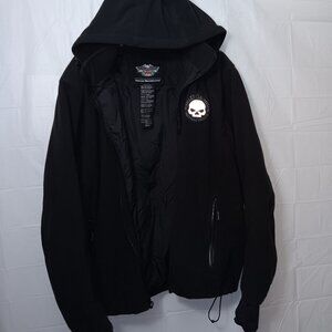 HARLEY DAVIDSON SKULL  EMBROIDERED  REFLECTIVE FLEECE JACKET